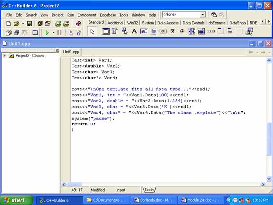 Borland C++ builder 6 compiler IDE editor typing C/C++ codes