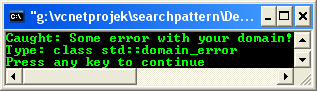 C++ standard exception domain_error and typeid() example