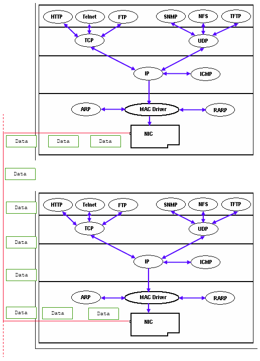 Complete illustration of the TCP/IP