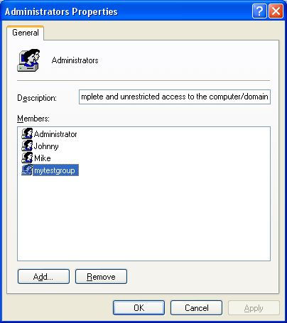 Add a group to a group