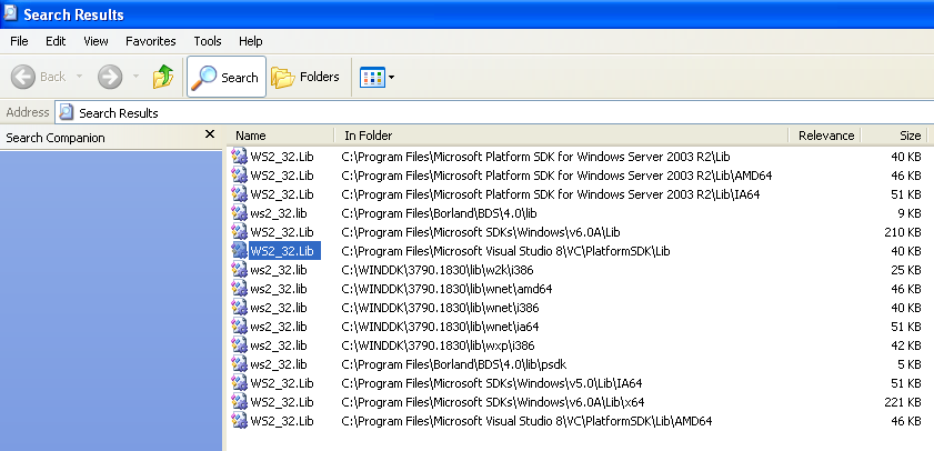 The Visual studio 2008/visual C++ .NET and winsock2 C code building (compile and link) issue and how-to documentation 17