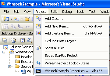 The Visual studio 2008/visual C++ .NET and winsock2 C code building (compile and link) issue and how-to documentation 35