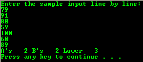 the C if-else program output example