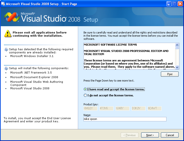 Microsoft Visual Studio 2008 Registration Key [ Express Register ]