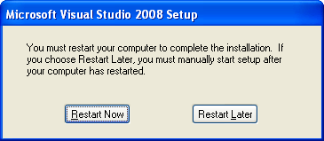 install and use Visual Studio 2008 standard edition on Windows XP Pro SP2 screenshots