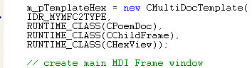 Visual C++ code segment