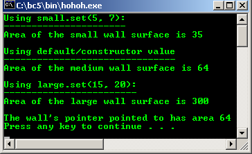 C++ object and class output program examples - constructor and destructor