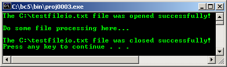 C++ file I/O program example