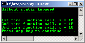 C++ storage class static keyword