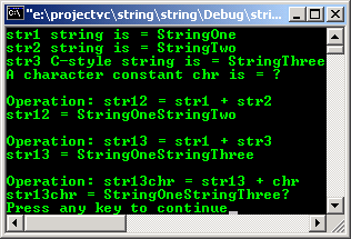 C++ STL character and string manipulation concat operators