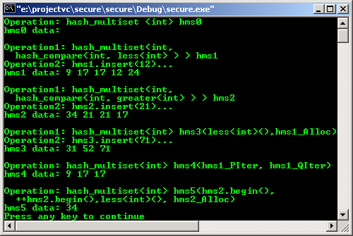 C++ STL Associative container hash_multiset constructor