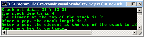 C++ STL stack pop() push()