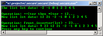 C++ STL Iterator front_inserter()