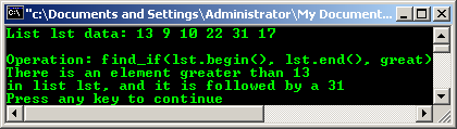 C++ STL Algorithm find_if()
