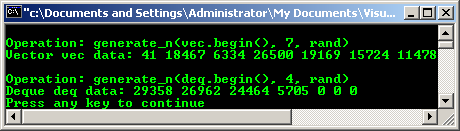 C++ STL Algorithm generate_n()