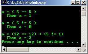 C C++ relational operators
