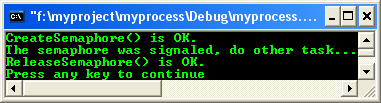 Process & Thread synchronization C program example: Semaphore objects