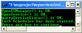 Windows services: Starting a task scheduler program example