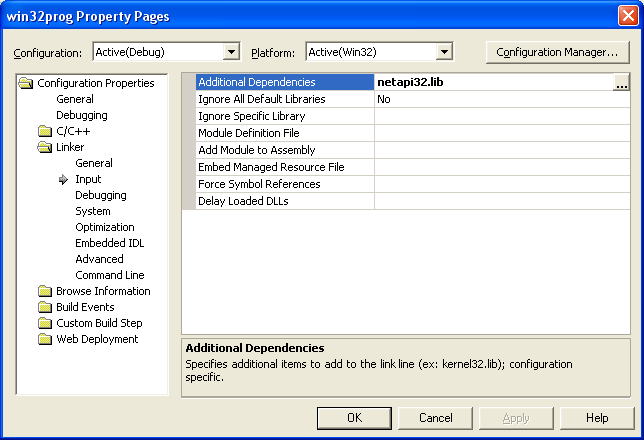 Adding library/dependencies to Visual C++ .Net project