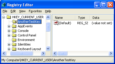 A new registry key was created