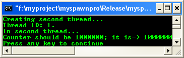 Multithreaded program output