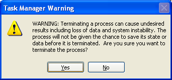 Windows Task Manager: Terminating a process