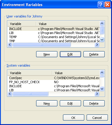 Environment variables