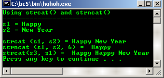 Using strcat() and strncat()