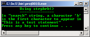 C using strpbrk()