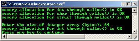 Memory allocation function malloc() and calloc()