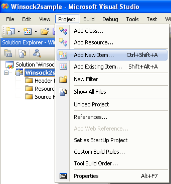 The Visual studio 2008/visual C++ .NET and winsock2 C code building (compile and link) issue and how-to documentation 6