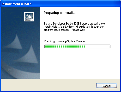 The Borland Developer Studio 2006 setup wizard continue