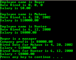 C structure program snapshot output sample