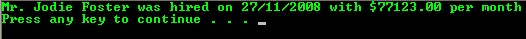 C structure program snapshot output sample