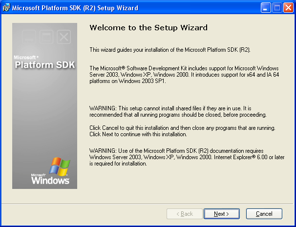 Windows SDK (R2) VC++ Express Edition