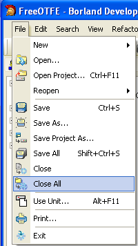 Closing all the project