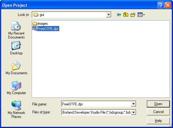 Opening the real FreeOTFE GUI project
