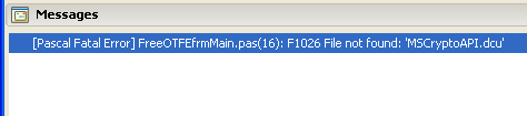 The error description seen in the Messages window