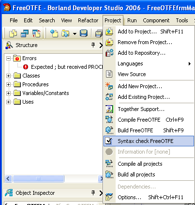 Re-do the syntax checking for the FreeOTFE’s GUI project