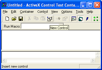 Figure 19: Inserting new control to ActiveX Control Test Container.