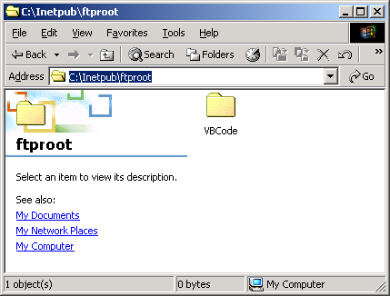 IIS, FTP Server and Windows - Figure 10: Copying a sample directory to the FTP directory for testing.
