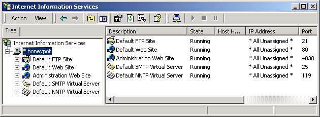 IIS, Web Server and Windows - Figure 12: The IIS window.