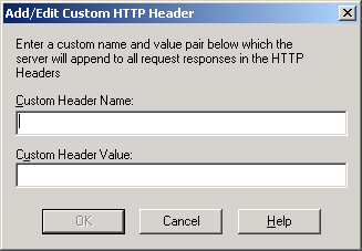 IIS, Web Server and Windows - Figure 33: Entering custom header name and value if any.