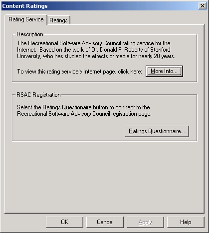 IIS, Web Server and Windows - Figure 34: Rating your web site.