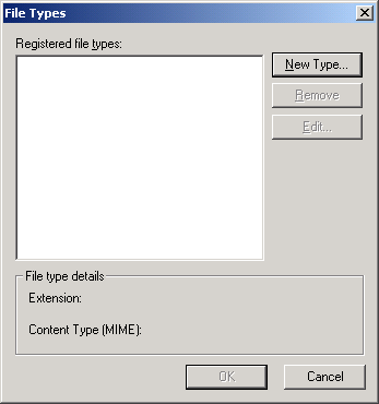 IIS, Web Server and Windows - Figure 36: Entering standard and additional MIME type/sub type if any.