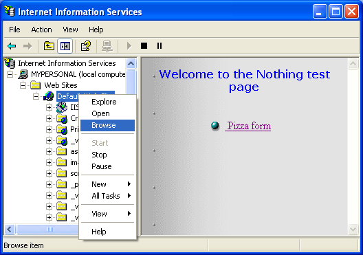 IIS, Web Server and Windows - Figure 51: Browse web site directly from the IIS.