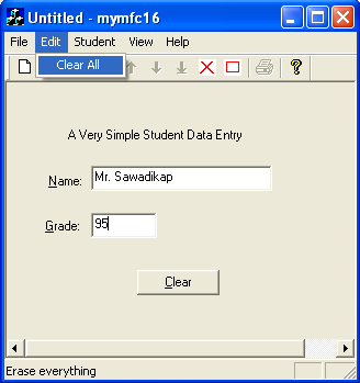 Deleting all the data using the Edit Clear All menu.