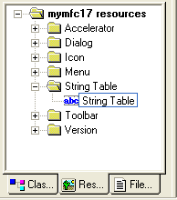 String table in ResourceView.