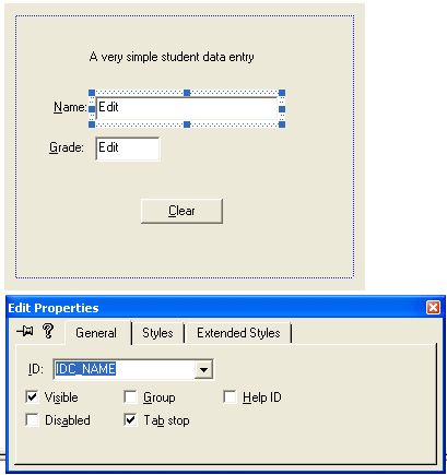 MYMFC17 dialog and its controls, similar to MYMFC16.