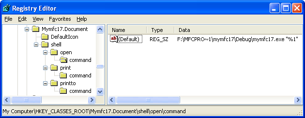 Another Registry information for MYMFC17.